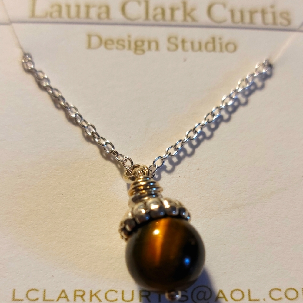 NWT Tiger's Eye Acorn Necklace